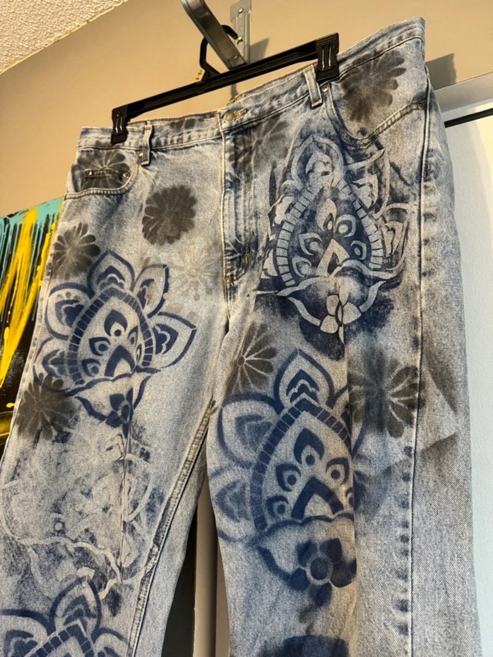 The ultimate boyfriend jeans hand painted streetwear 40x32 - Picture 5 of 11